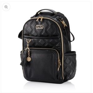 🖤 ITZY RITZY NWT Boss Plus Large Diaper Bag Backpack Mystic Black Gold Vegan 🖤